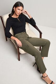 Универсальные элегантные брюки-карго с зауженными штанинами и поясом Next, зеленый