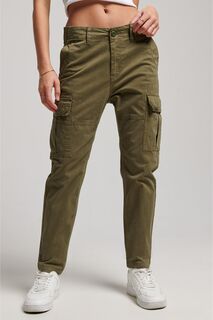 Зеленые брюки-карго Superdry, зеленый