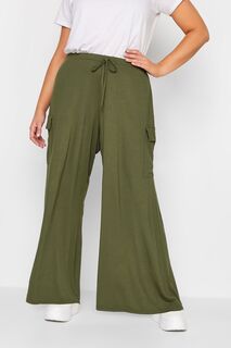 Широкие брюки из джерси с карманами Yours, зеленый