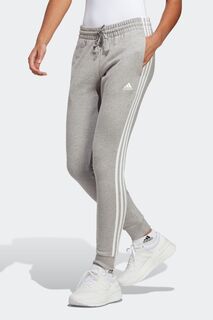 Джоггеры Essentials из махровой ткани с тремя полосками и манжетами adidas, серый
