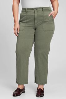 Практичные брюки покроя подружка с завышенной талией Gap, зеленый