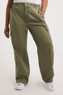 Зеленые брюки-карго с двумя карманами Simply Be, зеленый