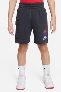 Флисовые шорты карго Club с ярким логотипом Nike, серый