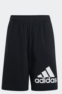 Хлопковые шорты Junior Essentials с большим логотипом adidas, черный