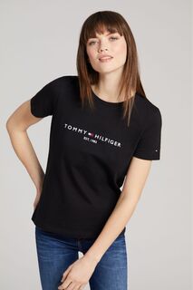 Белая футболка с логотипом Heritage Tommy Hilfiger, черный