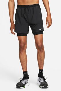 Беговые шорты 2-в-1 Dri-FIT Stride 7 дюймов Nike, черный