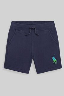 Шорты для мальчиков с большим логотипом в виде хвостика Polo Ralph Lauren, синий