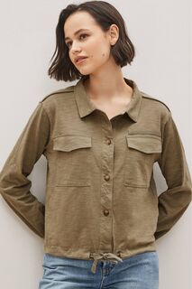 Легкая летняя куртка из трикотажа свободного кроя в практичном стиле с рубашкой Next, зеленый