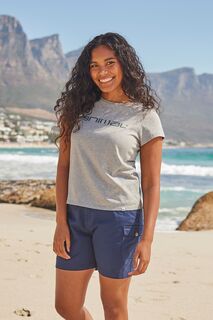 Серая женская футболка Marina из натурального хлопка с логотипом Animal, серый