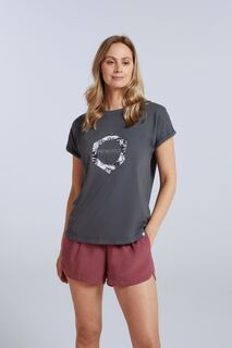 Серая женская футболка Holly из натурального хлопка с принтом Animal, серый
