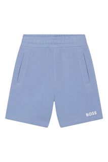 Трикотажные шорты с логотипом BOSS, синий