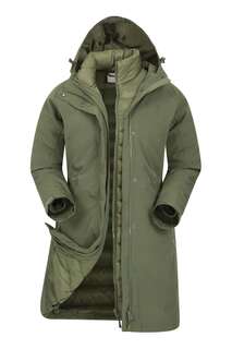 Женская длинная куртка на аляске 3 в 1 Mountain Warehouse, зеленый
