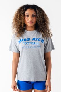 Серая женская футболка oversize Jas Miss Kick, серый