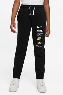 Джоггеры с ярким логотипом Nike, черный