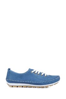 Женские кожаные спортивные туфли на шнуровке Pavers, синий