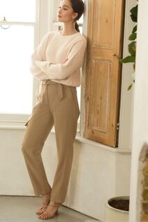 Универсальные элегантные брюки-карго с зауженными штанинами и поясом Next, коричневый