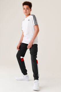 Детская спортивная одежда Флисовые джоггеры Junior Tiberio с 3 полосками и колор-блоками adidas, черный