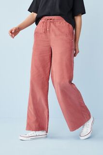 Вельветовые брюки с широкими штанинами Next, розовый