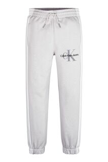 Серые спортивные штаны для мальчиков с монограммой Calvin Klein, серый