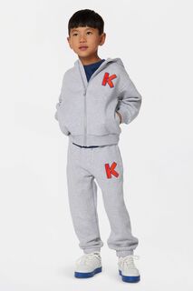 Серые детские спортивные штаны Kenzo K с логотипом Kenzo, серый