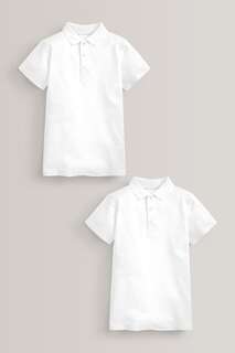 Набор из 2 рубашек-поло Easy school на застежке-липучке Next, белый