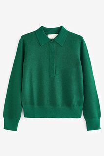 Зеленая трикотажная рубашка-поло Gant с металлизированной отделкой GANT, зеленый