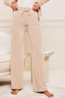 Бархатные широкие брюки с завязками спереди Lipsy, розовый