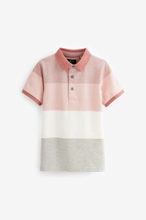 Элегантная рубашка-поло с короткими рукавами Next, розовый