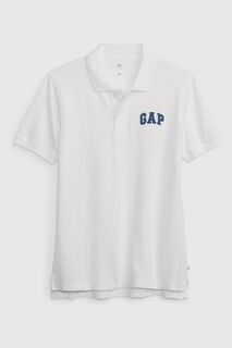 Рубашка-поло с короткими рукавами и логотипом Gap, белый