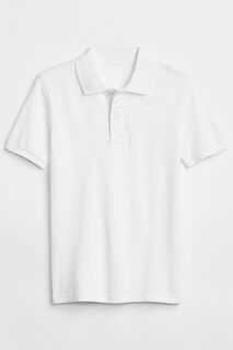 Рубашка-поло форменная с короткими рукавами Gap, белый