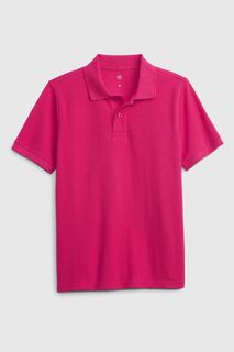 Рубашка-поло из пике с короткими рукавами Gap, розовый