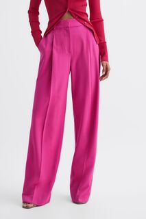 Christa Шерстяные широкие брюки со складками Reiss, розовый