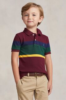 Рубашка-поло с разноцветными блоками и логотипом для мальчиков Polo Ralph Lauren, красный
