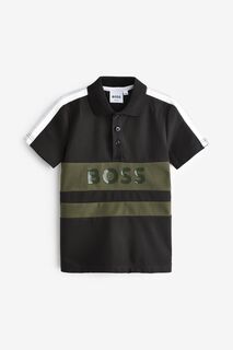 Рубашка-поло с логотипом BOSS, черный