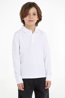 Рубашка-поло с длинным рукавом Essential Белая Tommy Hilfiger, белый