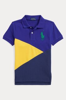 Синяя рубашка-поло Royal Tricolored для мальчика Polo Ralph Lauren, синий