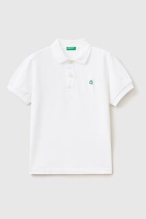 Рубашка-поло с логотипом Benetton, белый