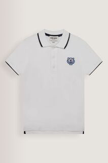 Детская рубашка-поло KENZO с логотипом Kenzo, белый