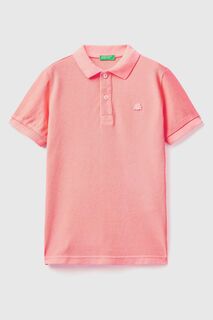 Рубашка-поло с логотипом Benetton, розовый
