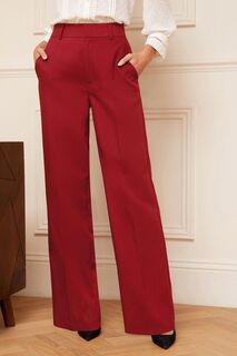 Широкие брюки с завышенной талией и приталенным кроем Love &amp; Roses, красный