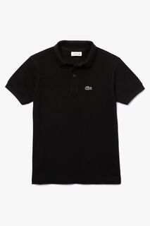 Черная рубашка-поло из хлопкового пике Lacoste, черный