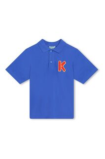 Kenzo K синяя детская рубашка-поло с логотипом Kenzo, синий