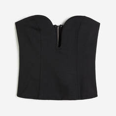 Топ-бюстье H&amp;M Sweetheart-neck, черный H&M