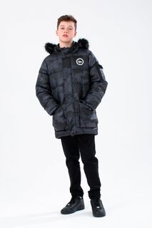 Детская куртка Explorer черного цвета с камуфляжным принтом Hype, черный