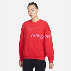 Свитшот Nike Dri-Fit Get Fit Women&apos;s French Terry Graphic Crew-Neck, красный