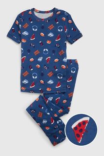 Пижама Gamer с короткими рукавами и графикой Gap, синий