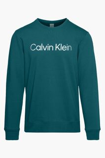 Зелено-стальной свитшот Steel из коллекции одежды для дома Calvin Klein, зеленый