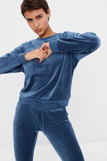Бархатный пуловер-свитер Gap, синий