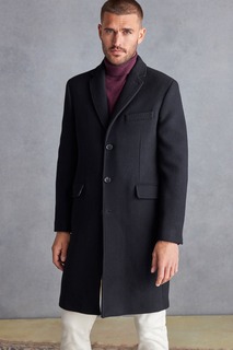 Пальто в стиле Эпсом из фирменного кашемира Next, черный