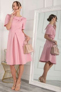 Розовое платье с воротником на пуговицах Валенсия Jolie Moi, розовый